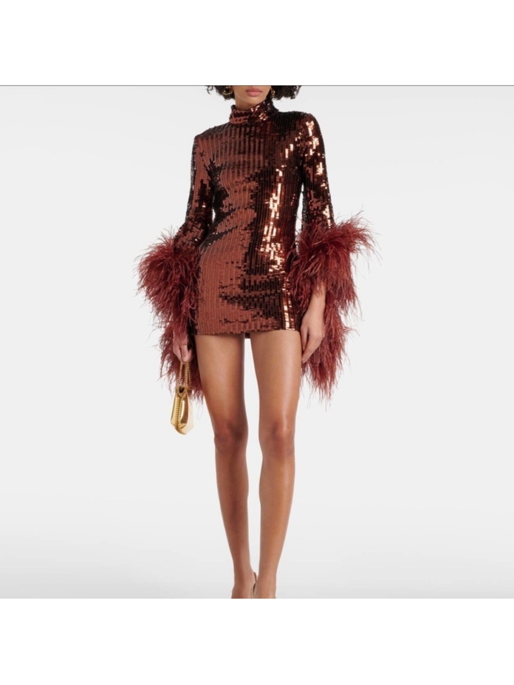 Taller Marmo Del Rio Disco Sequin Mini Dress with Feather Details - Picture 6 of 7